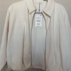 Zara Cream Bomber Jacket